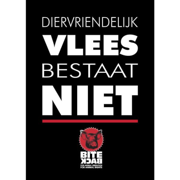 Sticker ‘Diervriendelijk vlees bestaat niet’