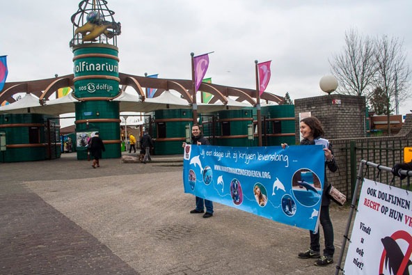 Protestactie dolfinarium Harderwijk