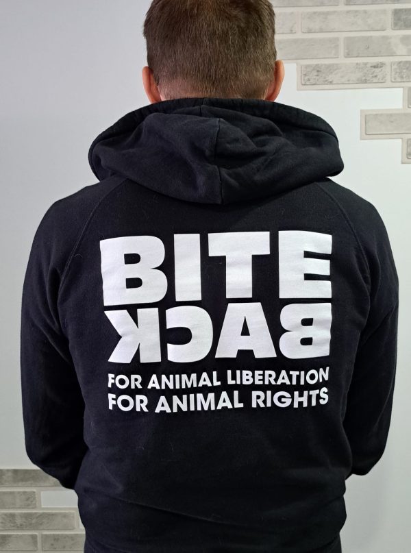 Vest met capuchon Bite Back (witte print)
