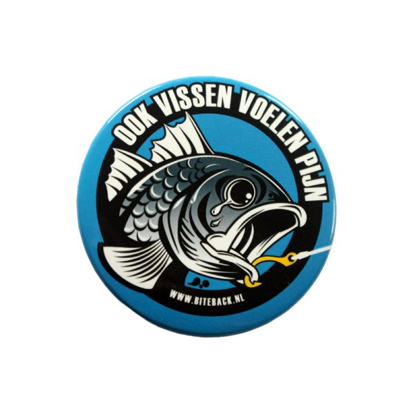 Button 'Ook vissen voelen pijn'