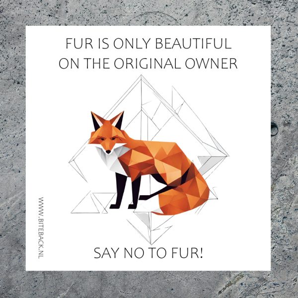Sticker 'Say no to fur'