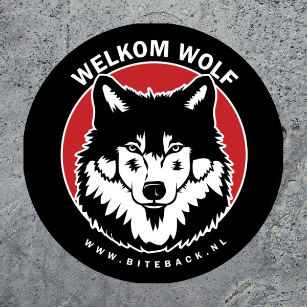 Sticker 'Welkom wolf'