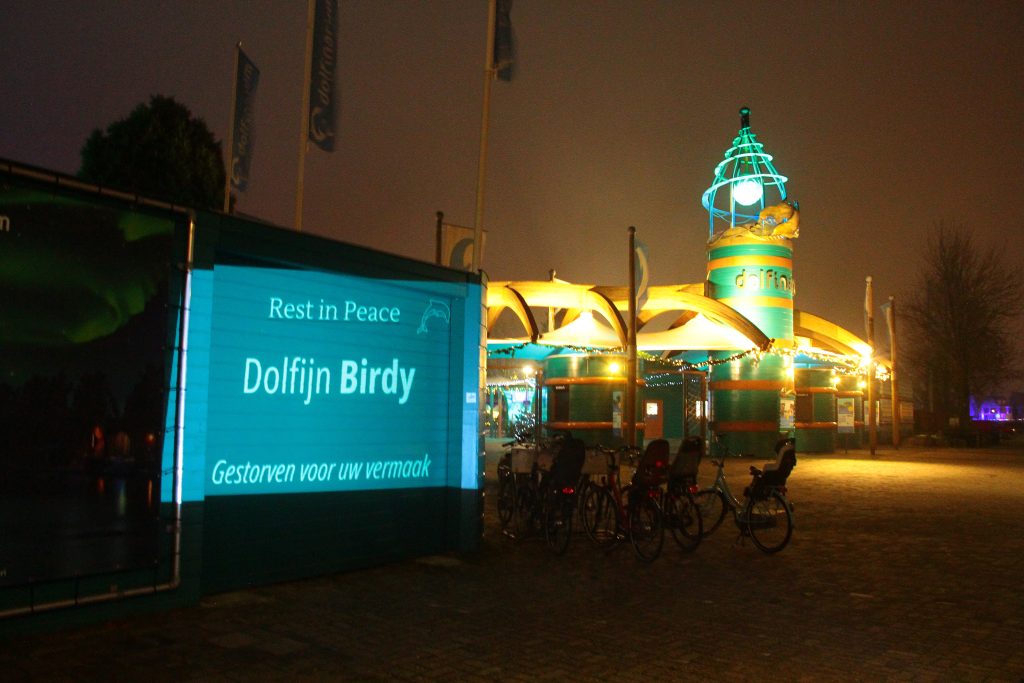 Met een beamer toonden we de namen van de dieren op het park zelf